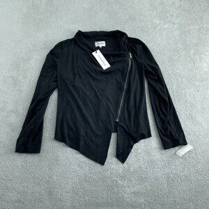 Vigoss Womens Asymmetrical Black Jacket M 96% Polyester 4% Elastane NWT d0436